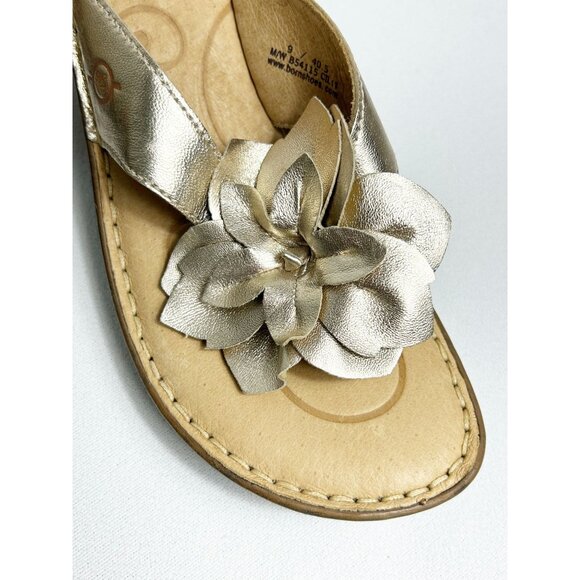 Born Radiance Floral Metallic Wedge Sandals in Gold - Sz 9 - Picture 4 of 11